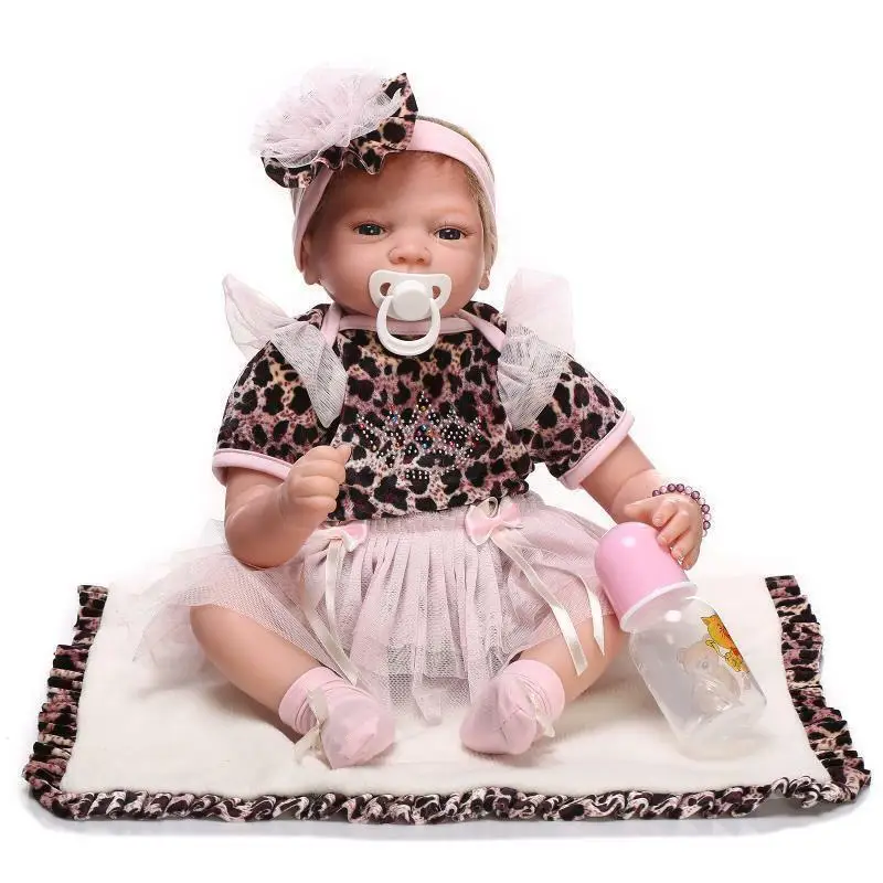 

22'' LifeLike Reborn Baby Doll Soft Silicone Vinyl Newborn Toddler Toy Kids Gift Reborn Baby Doll Full Body Silicone Movie & TV