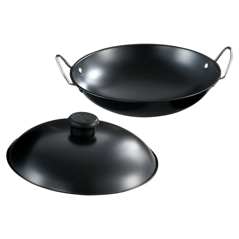 

Nonstick Wok Small Hot Pot Metal Cookware Single Person Kitchen Fry Pan Reusable Cooking Wok Induction Stove