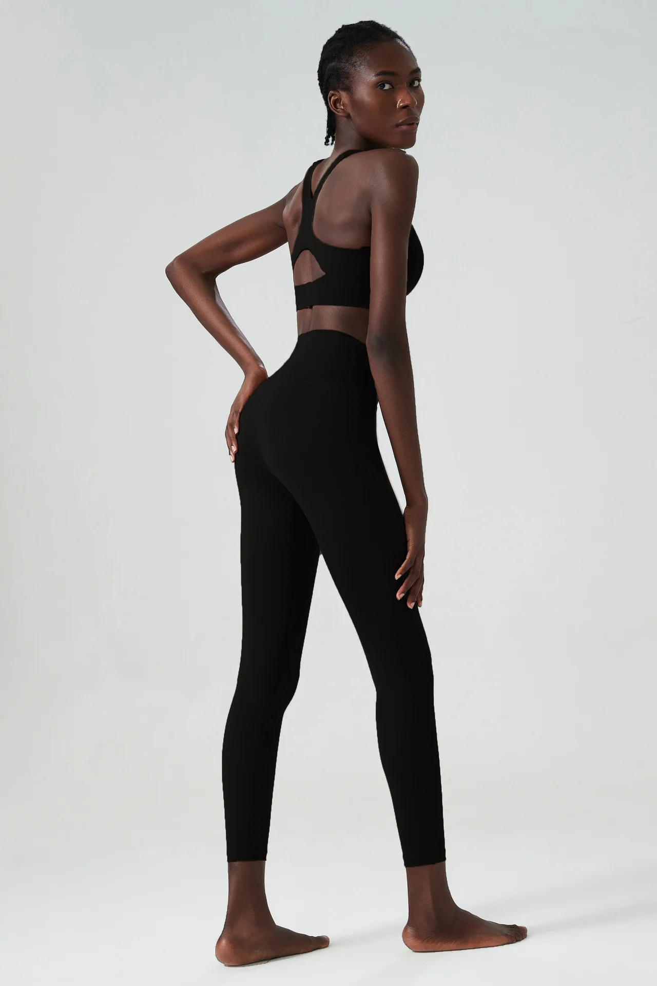 Feste Brust polster High Support Gym BH mit Legging Fitness Anzug Frauen nackt Gefühl Yoga Sport Set – Detail 27