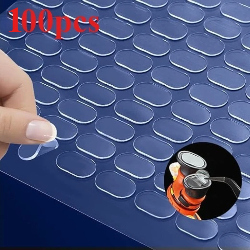 

100pcs Transparent Double-Sided Tape Pads - Non-Marking, Anti-Skid Adhesive for DIY Projects & Model Car Decor Double