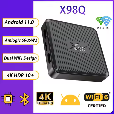 X98Q Smart TV BOX Android11 Amlogic S905W2 Quad Core 2.4G&amp;5G Dual WiFi 4K HDR 100M Ethernet Media Player Set Top Box