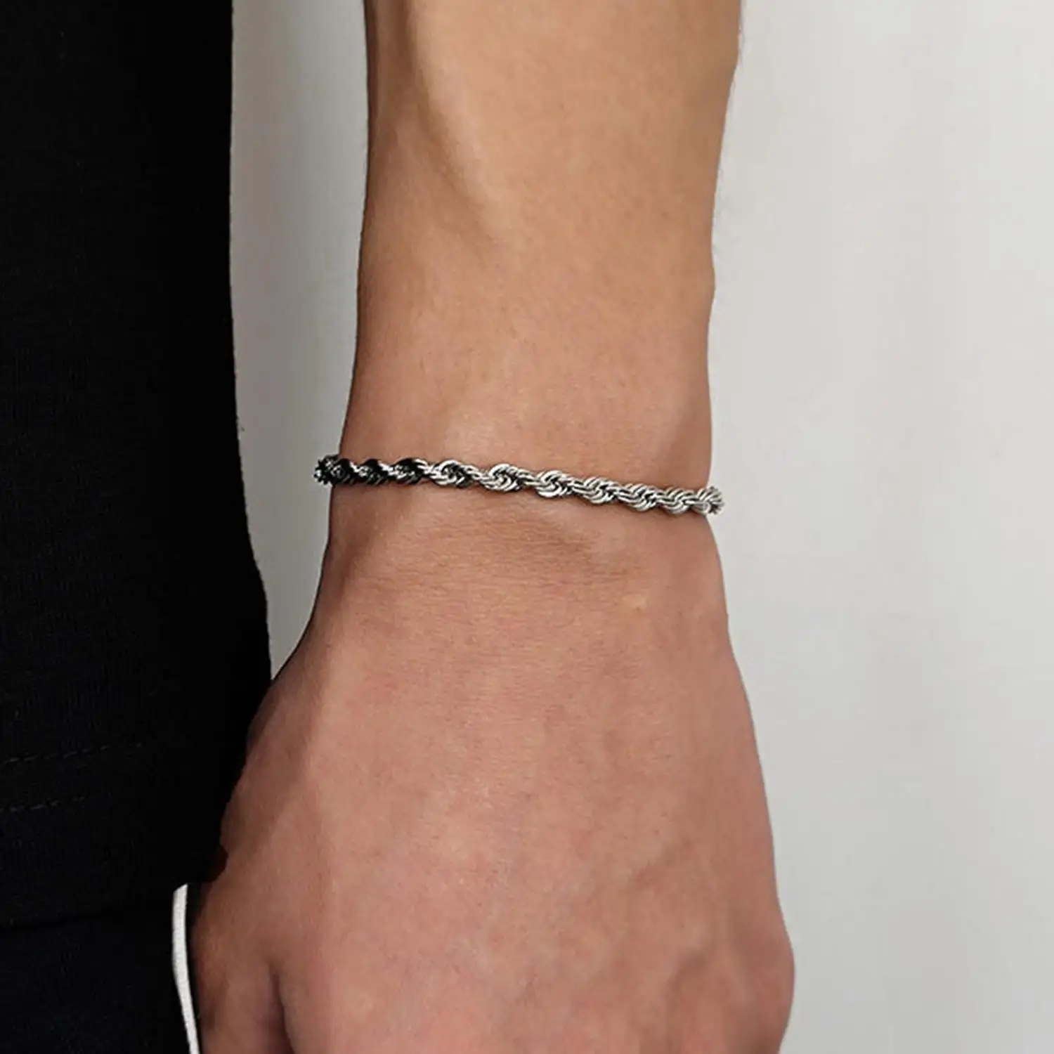 2 pçs simples e minimalista corrente de aço inoxidável pulseiras conjunto para homens moda rua chique pulseira feminina 2025 nova moda jóias