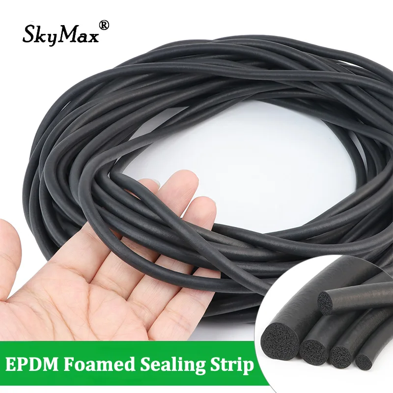 Уплотнительная лента из вспененного каучука EPDM для дверей шкафов, уплотнительная прокладка, поролоновый шнур, толщина 2/3/4/5/6/7/8/9/10/12/14/16/18/20 мм