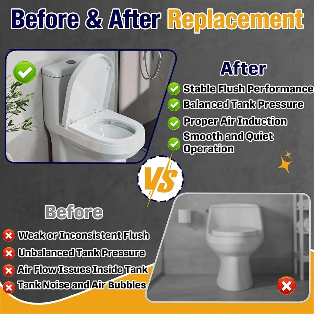 12Pack B-108288 Valve Replacement for 503 / / 504 Series Flush Valve,Air Inducer Toilet Check Valve