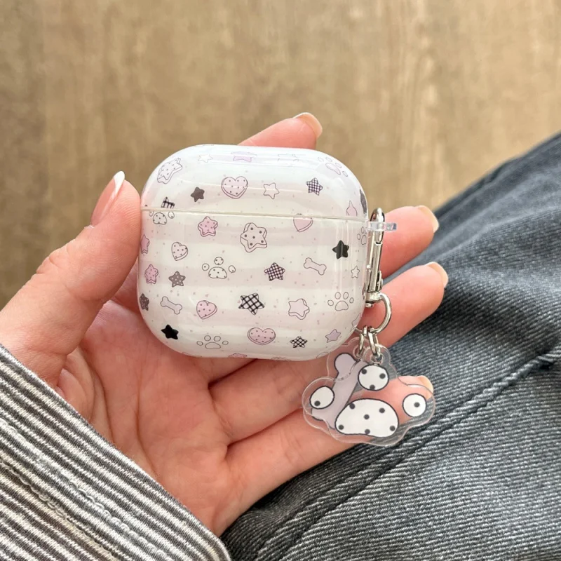 

Purple Striped Star Cat Paw Apple Earphone Case Compatibleairpods4/3Cartoon Full CoveragePRO/PRO3Personality