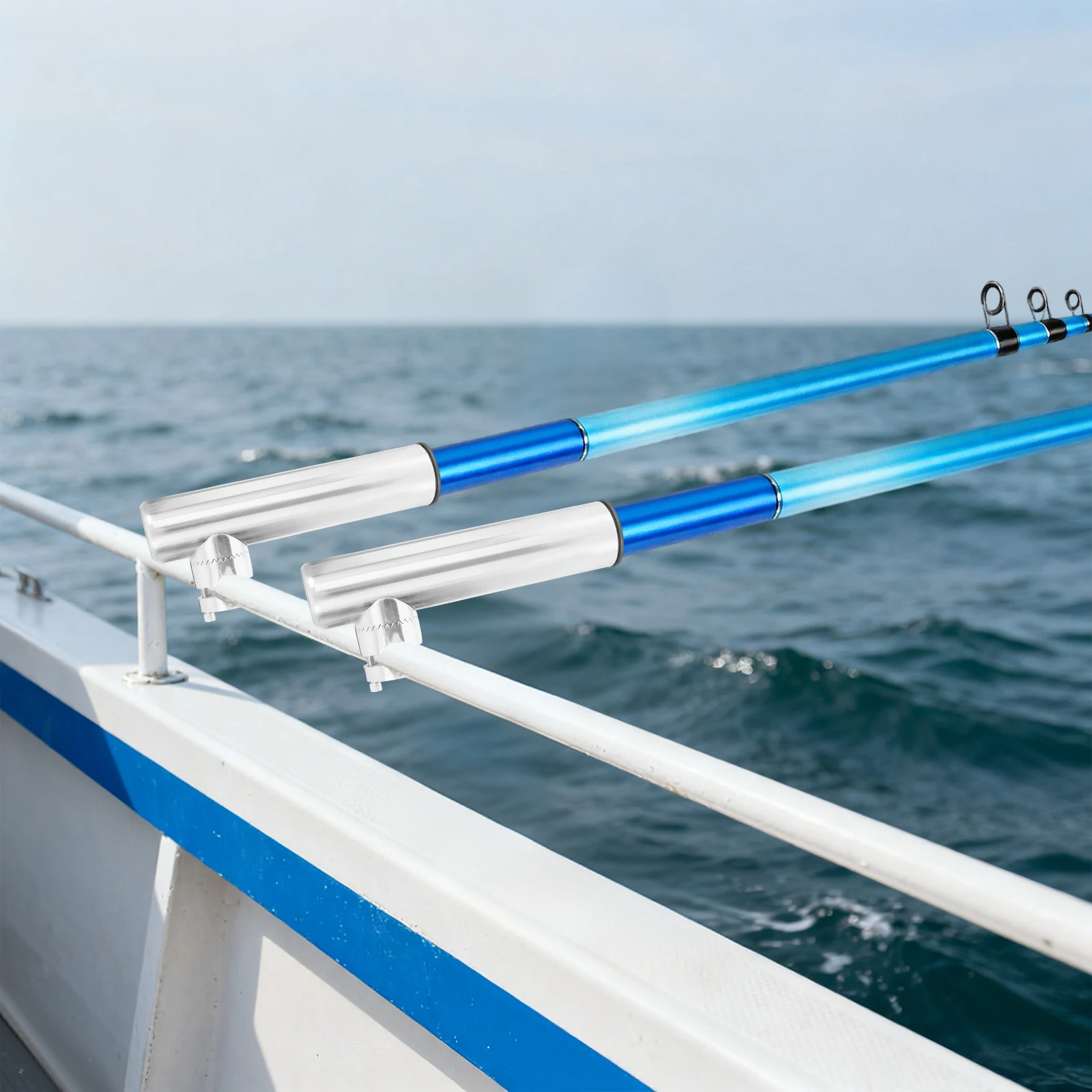 2 Stück Marine-Angelrutenhalter 19-25MM Angelrutenhalter aus Edelstahl, PVC für Yachten Boote 360° ° Anpassung – Detail 11