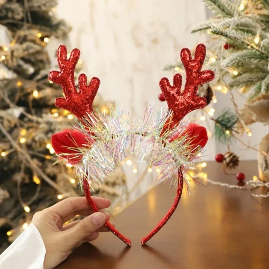 عيد الميلاد عقال عيد الميلاد الأيائل القرن جرس الترتر عيد الميلاد رباط شعر سنة جديدة سعيدة صور الدعائم عيد ميلاد سعيد ديكور هدايا للأطفال #2