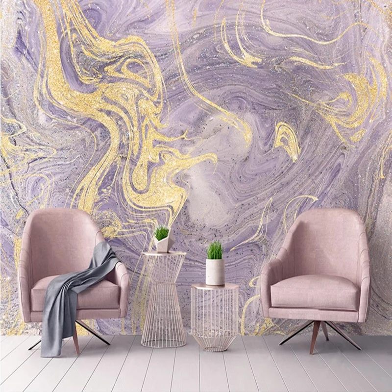 

Custom Mural Wallpaper Modern Fashion Purple Line Texture Photo Wall Painting Living Room TV Sofa Abstract Art Luxury Home Decor