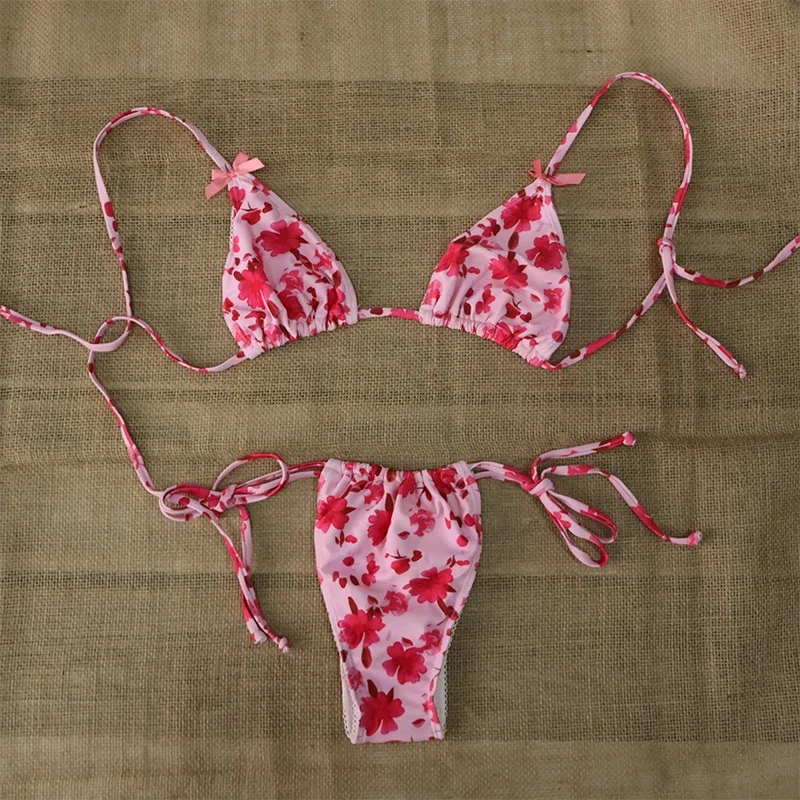 

Micro Bikini Push Up Women Swimsuits 2025 Sexy Female Swimwear Brazilian Bikini Set Thong Biquini Swim Suits Print Beachwear