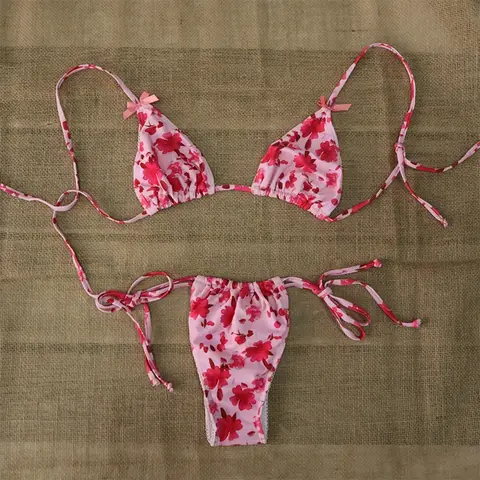 Micro Bikini Push Up Women Swimsuits 2025 Sexy Female Swimwear Brazilian Bikini Set Thong Biquini Swim Suits Print Beachwear