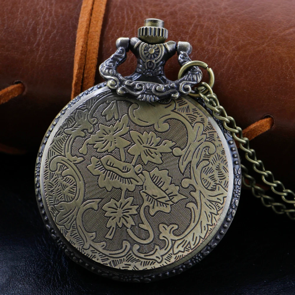 Jungle Car Pattern Quartz Pocket Watch High Quality Unisex Necklace Pendant Jewelry Men's and Women's Gift Religio Masculino