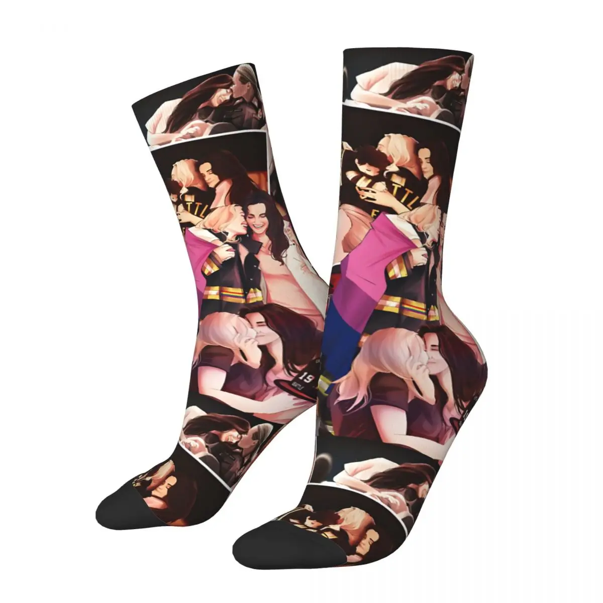 Crazy compression Marina Moments Sock for Men Vintage Marina Seamless Pattern Crew Sock Casual