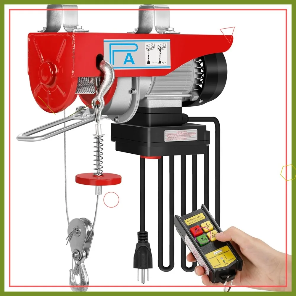 

1320LBS Electric Hoist with Wireless Remote, 1150W Winch for Garage & Factory Lifting, 38ft Height