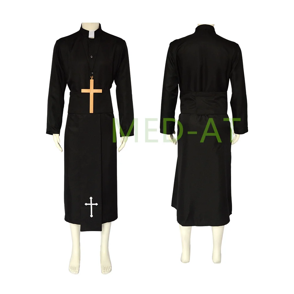 Medieval Roman Soutane Pope Pastor Priest Costume Catholic Church Religious  Father Costumes Mass Missionary Robe Clergy Cassock