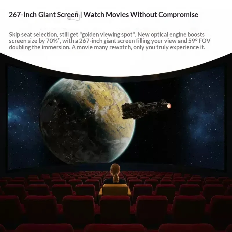 RayNeo GT Max AR Glasses 3D Nordic B&O Co‑Tuned Speakers Smart Glasses 59° FOV Ultra‑Wide Field of View 267‑Inch Giant Screen