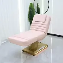 سرير تدليك تجميلي كهربائي 3 محركات قابل للتعديل، طاولة رموش الوجه لصالون التجميل والمنتجعات الصحية والعلاج العافية