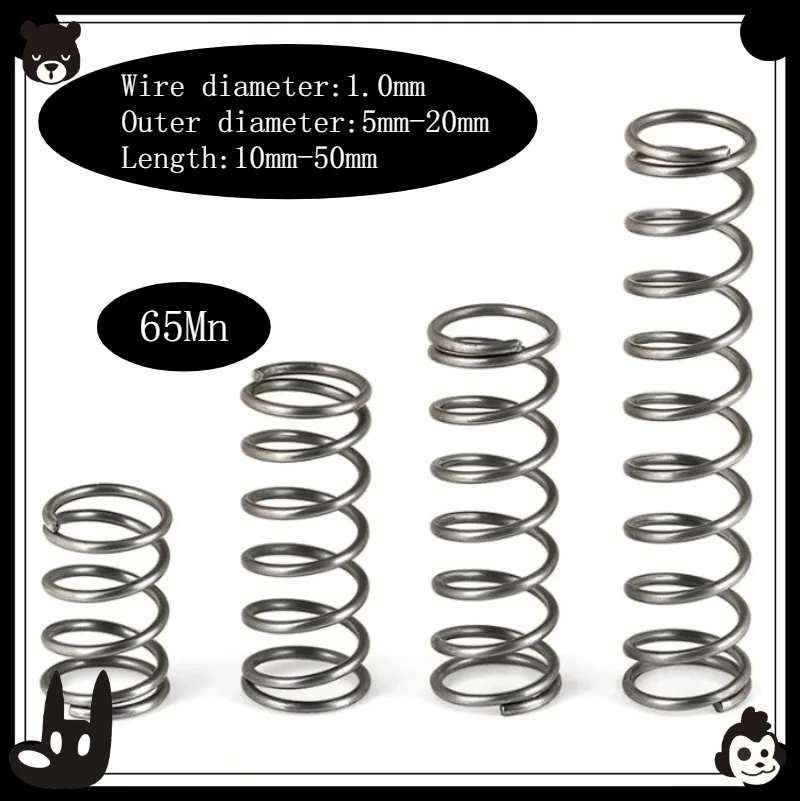 10pcs Lot 1 0mm Wire Diameter Y Shaped Steel Compression Springs Small Pressure Springs OD 5mm 20mm Length 10mm 50mm
