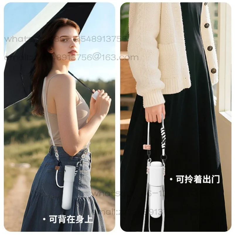 Accompanying manual weather and rain parasol three-fold 6-bone ultra-light sunscreen compact umbrella, spot