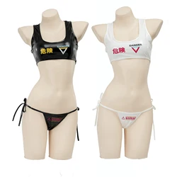 Anime Cyber Punk Mecha Bikini lencería Sexy Cosplay mujer juego ropa interior de cuero traje de baño traje de playa