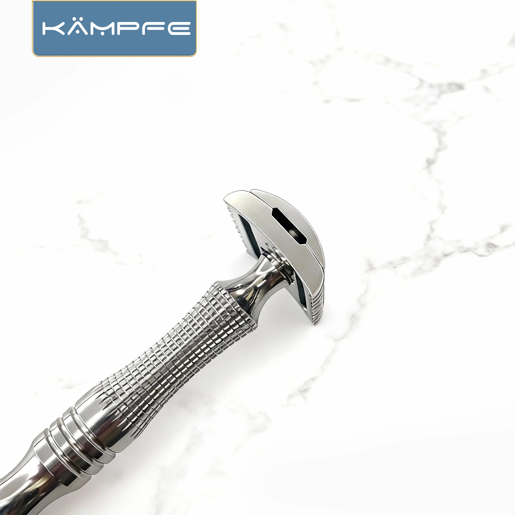 KAMPFE Classic Safety Double Edge Stainless Steel / Titanium Manual Razor with 5 Replacement shaver Blades Close Shaving