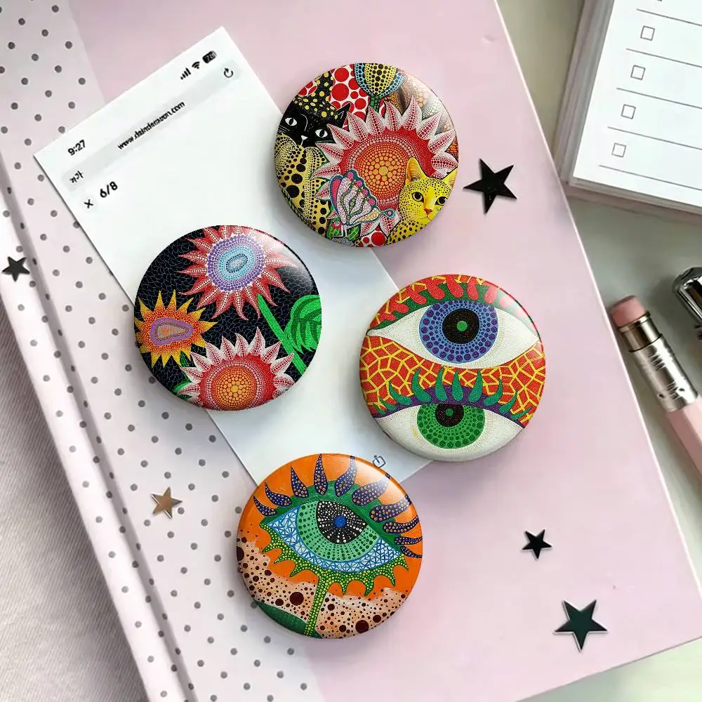 Funny Y-Yayoi K-Kusama Laser Badge Applicable For Backpack Clothes Hats Decor Creative Accessories