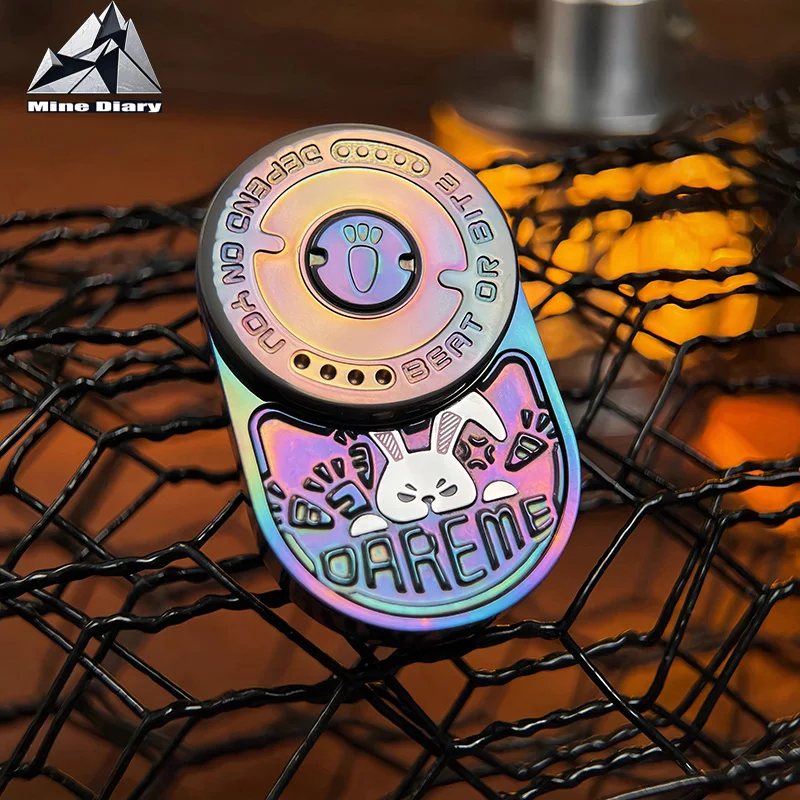 Le Pai Grumpy Rabbit MIX Push Card Rhythm Stainless Steel Mechanical Ratchet EDC Decompression Toy Tide Play Fingertip Gyro