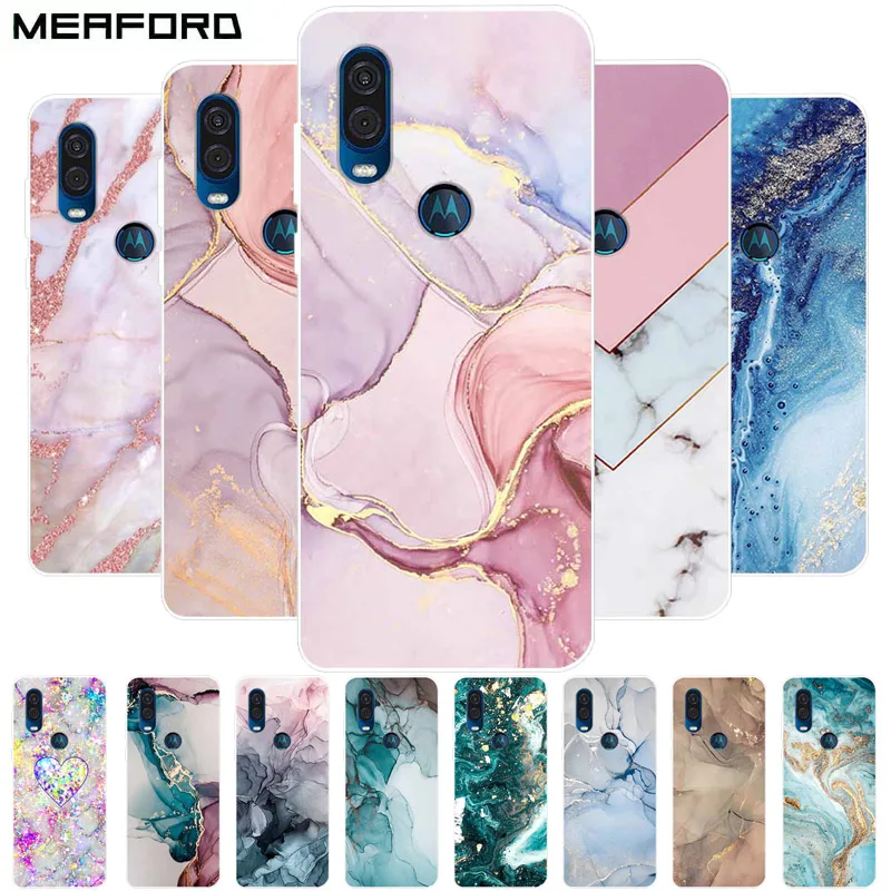 For Motorola Moto One Vision Macro Case Action New Fashion Marble silicon Soft TPU Back Cover For Moto One Action Phone Case