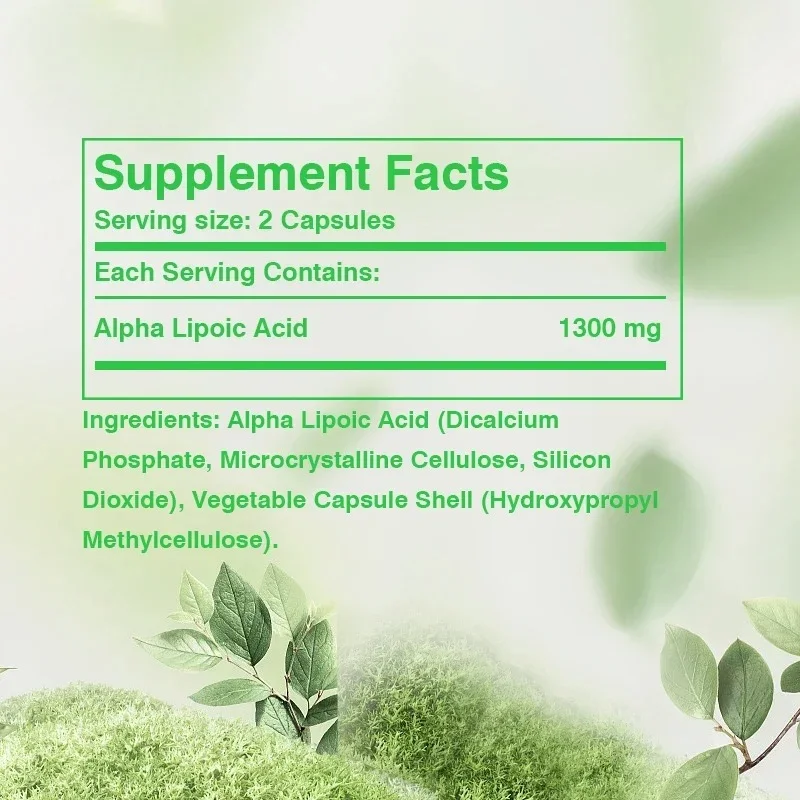 Alpha Lipoic Acid - Antioxidant, Supports Nerve Health, Liver Detoxification, Metabolism and Cellular Energy, Anti-aging