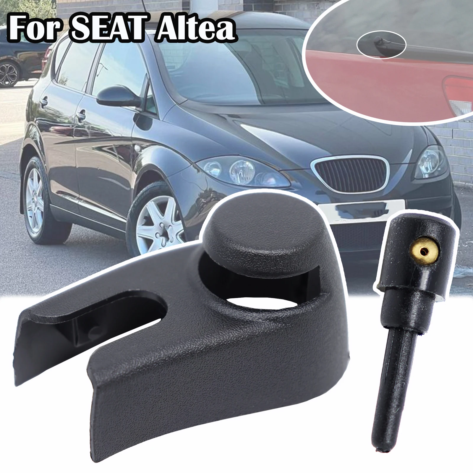 

For Seat Altea 4 XL Stationwagon Freetrack 2004 - 2008 2009 Rear Windshield Washer Jet Wiper Arm Nozzle Rocker Bolt Cap Cover