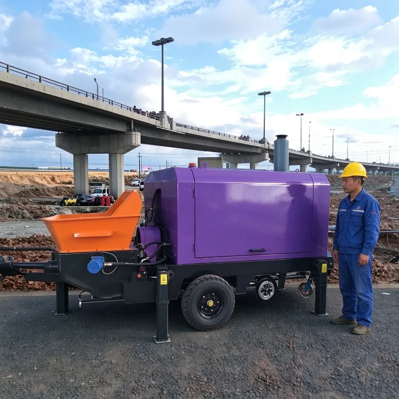 Advanced Technology Mini Concrete Pump Concrete Mixer Pump Diesel High Pressure For Small Construction Building Project