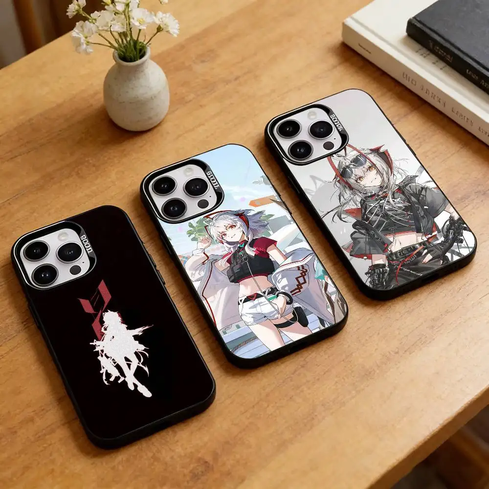 

A-Arknights W Phone Case For iPhone 17,16,15,14,13,12,11 Plus,Pro Max,XS,Colorful Silver Black Cover