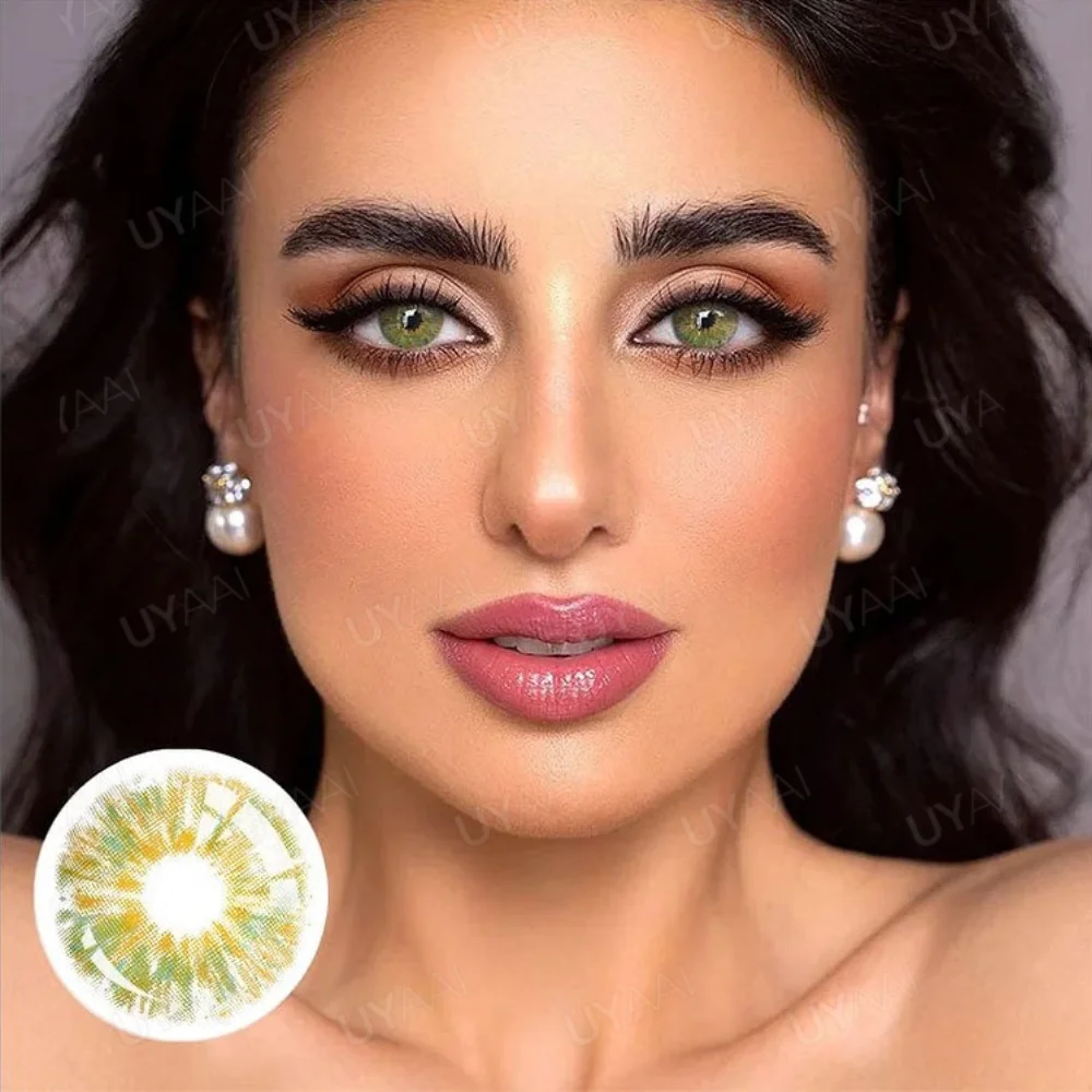 UYAAI Color Contact Lenses for Eyes Fashion Green Lenses Monet Purple Eyes Contacts Lenses Gray Contacts Lens Yearly 2pcs/pair