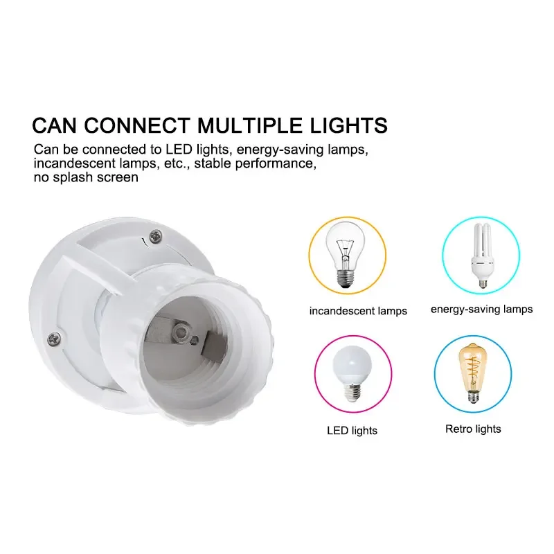 E27 PIR Motion Sensor Converter Lamp Holder AC100-240V Human Body Sensor Detector Switch Lamp Socket Time For Bedroom Staircase