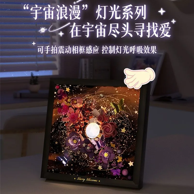 AREAX Bouwstenen Sterrennacht Bloemframe Oplichten Hangend Boeket DIY Speelgoed Valentijnscadeau voor meisjes