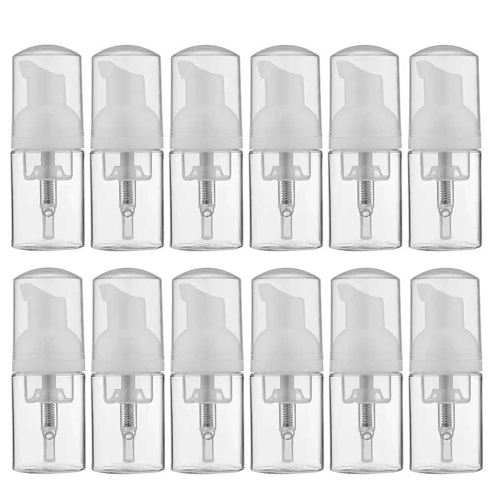 12Pcs 30ML Refillable Empty Foam Dispenser Bottle Plastic Bottle Portable for Cleaning Travel Mini Foaming Soap Pump