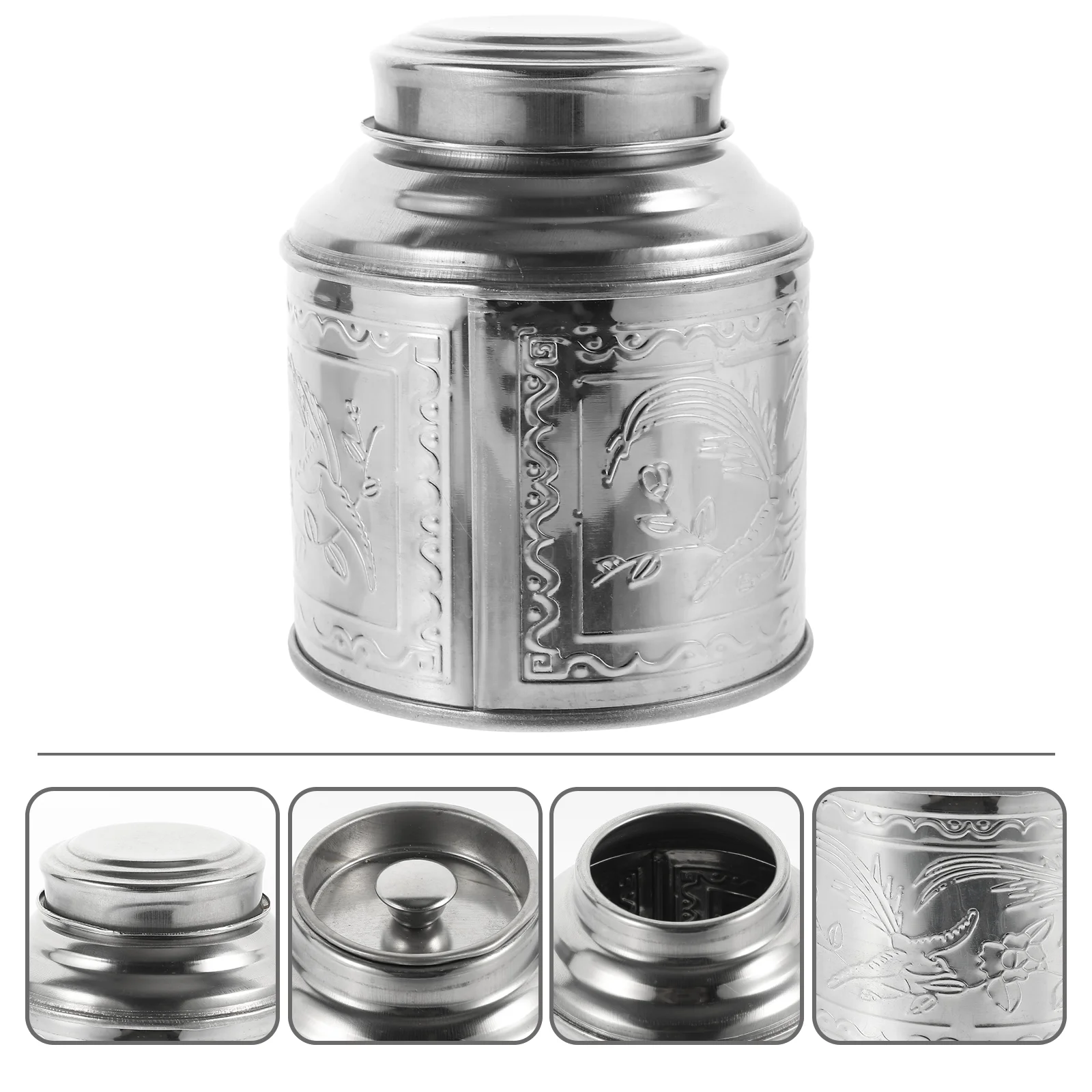 

Tea Sealed Canister Tin Bag Storage Loose Vacuum Leaf Wrapping Jar Stainless Steel Airtight Container