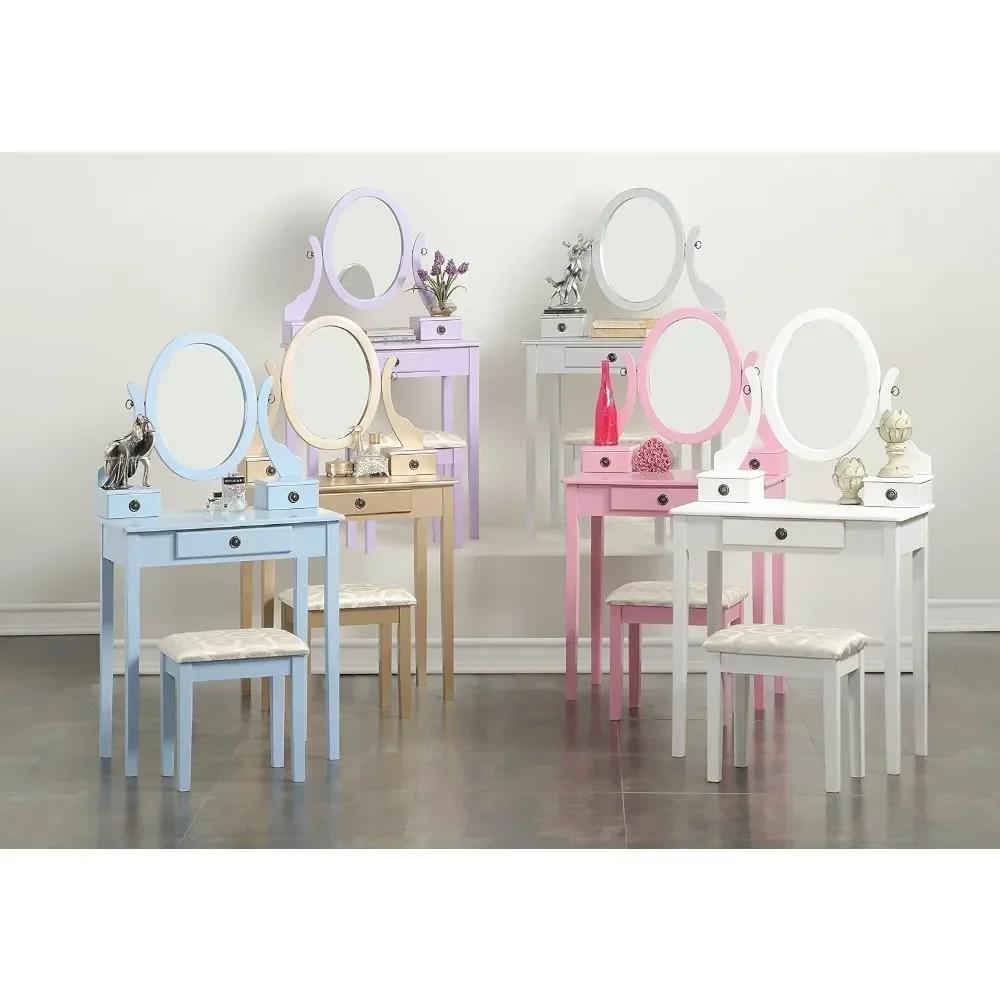 Dresser, Dressing Table with Mirror, Dressing Table with Drawers and Stools