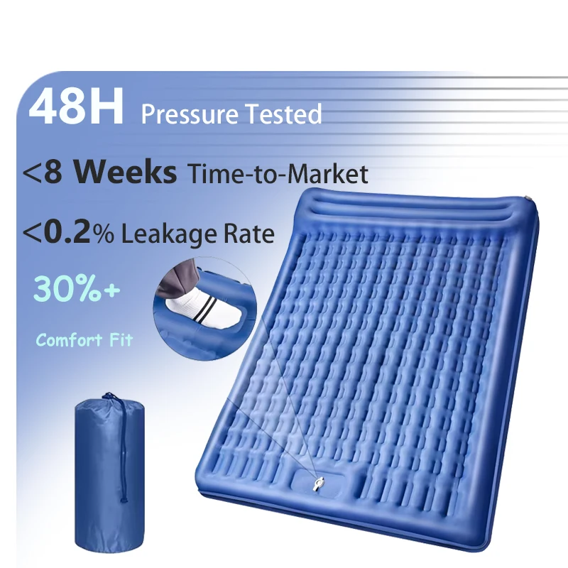 

Double-Size TPU Inflatable Mattress Built-in Pump Foldable Outdoor Camping Bed