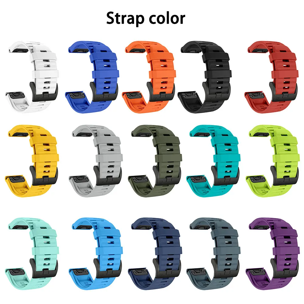 26/22mm Quick Fit Silicone Watch Band for Garmin Fenix 6 GPS 6X Pro Sweat Proof Sport Breathable Accessory for Garmin Fenix 8