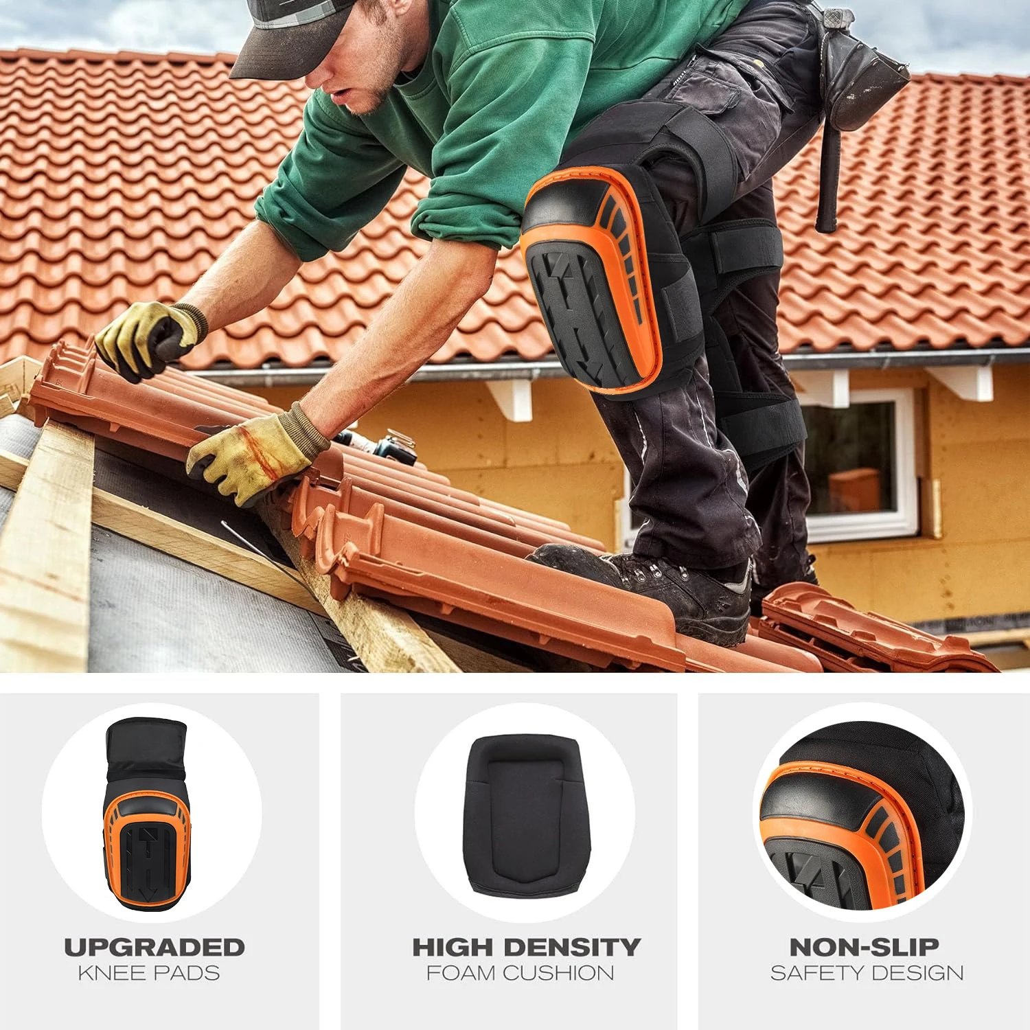 

1 пара наколенников для работы, строительные гелевые наколенники, тяжелая удобная противоскользящая пена для чистки пола в саду