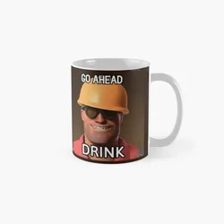 Tf2 Go Ahead Pee Classic  Mug Design Cup Image Handle Round Gifts Coffee Printed Photo Drinkware Picture Tea Simple