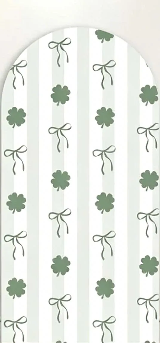 Custom 2-Side Lucky One Birthday Party Arch Background Cover Four-leaf clover Bow Diy Name Age Decor Backdrop Photo