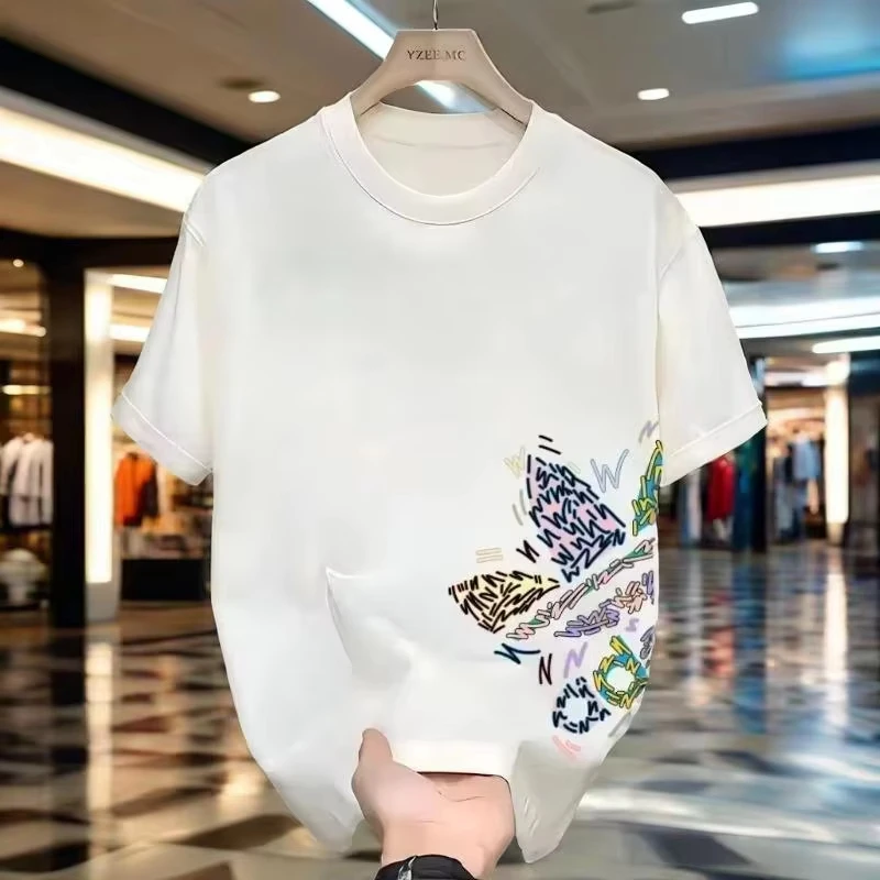 Vintage American Style Crew Neck Short Sleeve Tee Soft Breathable Cotton Unisex Versatile Casual Streetwear 2026 Summer Top