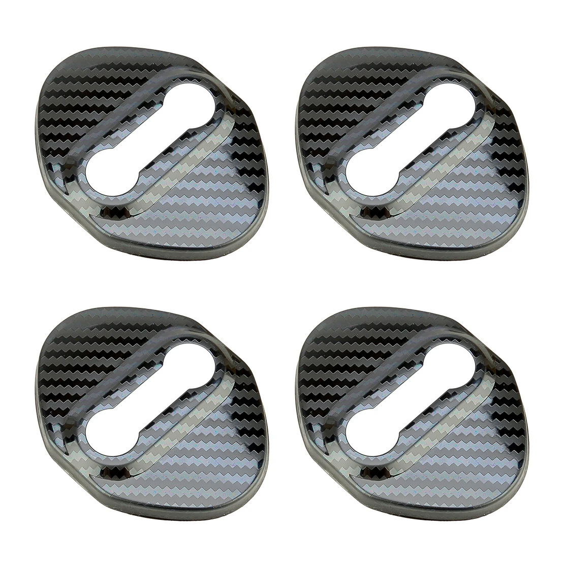 4Pcs Door Lock Protective Buckle Cover Trim Fit for Honda CR-V 2007-2021 2022 2023 Black Carbon Fiber Style 304 Stainless Steel