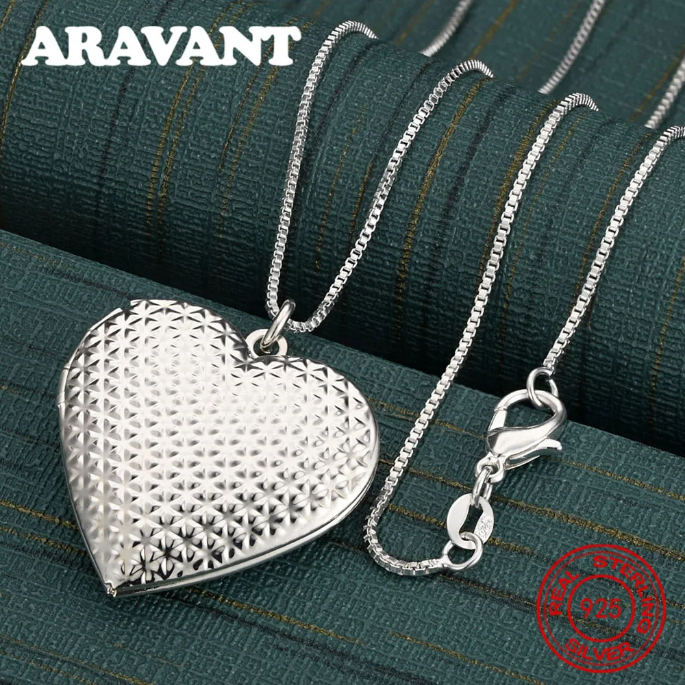 925 Sterling Silver Diamond Pattern Heart Pendant Necklace For Women, Commuter Accessories, Christmas Gifts, Jewelry