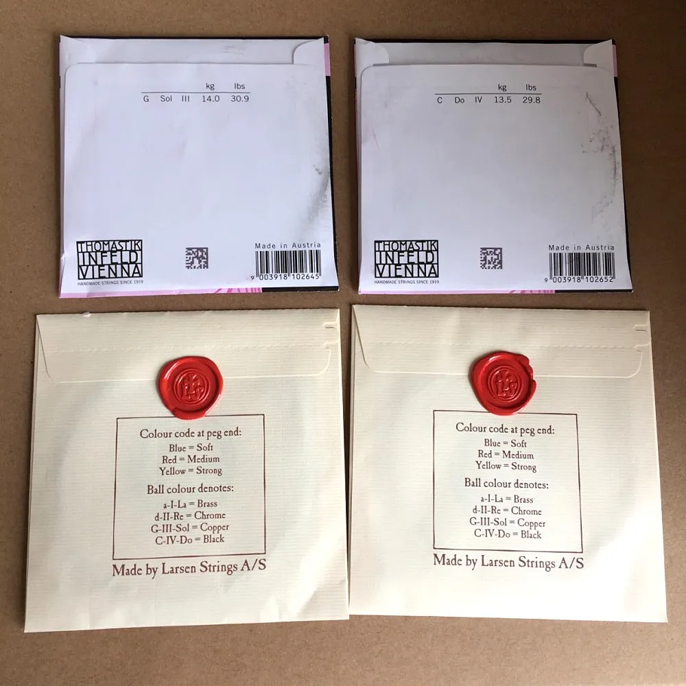 Free Shipping Original Cello Strings Professional Grade Larsen Soloist 1 2 + Thomastik Spirocore 3 4 strings S28 S29