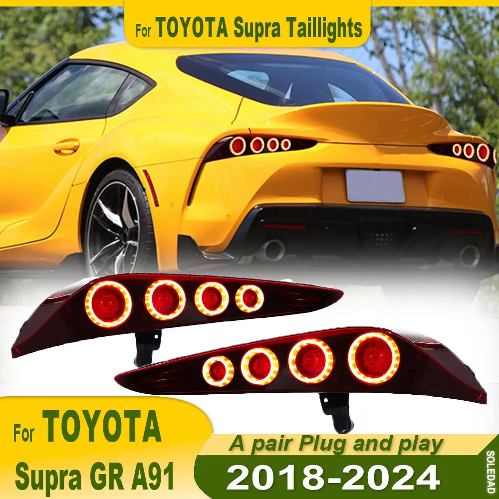 Car Tail lights For Toyota Supra GR A90/A91 2018 2019 2020 2021 2022 2023 2024 Tail light Startup Animation Sequential Breathing