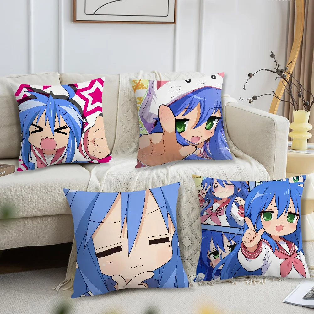 Anime Cute L-Lucky Star K-Konata Izumi Otaku Comfortable Soft Pillow Case for Sofa Living Room Home Decor Protective Covers