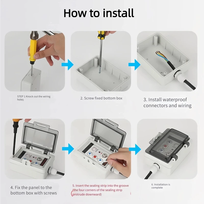صندوق خارجي بمفتاح مقاوم للحريق - حافظة إلكترونية مقاومة للرطوبة ومضادة لللمس لسلامة المرآب والمراكز #6