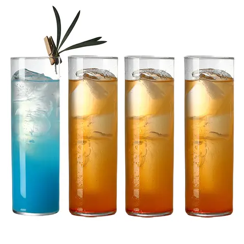 초경량 크리스탈 하이볼 안경, 바웨어 콜린스 텀블러, 물, 주스, 맥주, 칵테일용 4 개 세트
